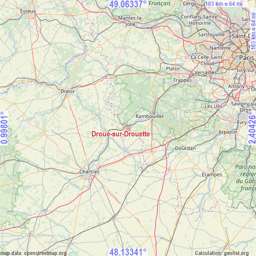 Droue-sur-Drouette on map