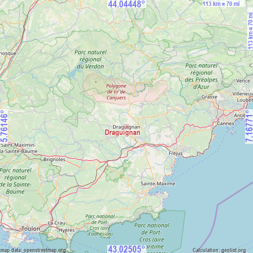 Draguignan on map