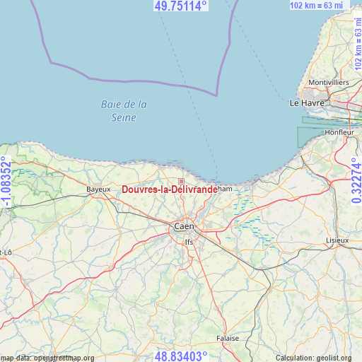 Douvres-la-Délivrande on map