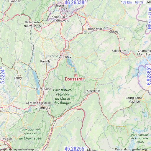 Doussard on map