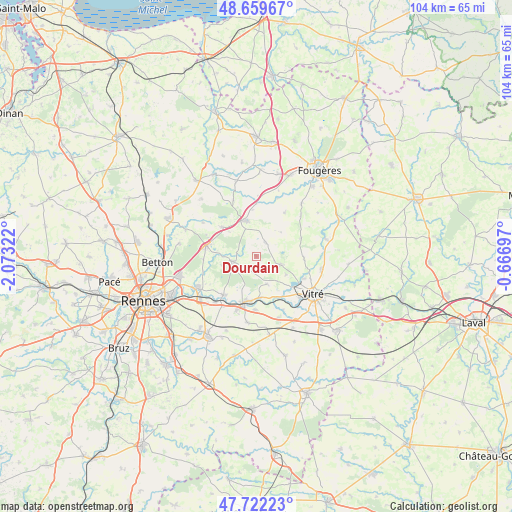 Dourdain on map