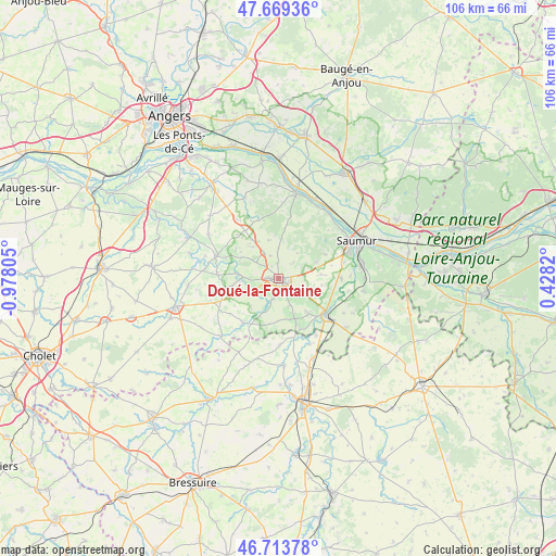 Doué-la-Fontaine on map