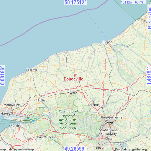 Doudeville on map