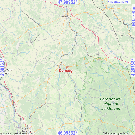 Dornecy on map