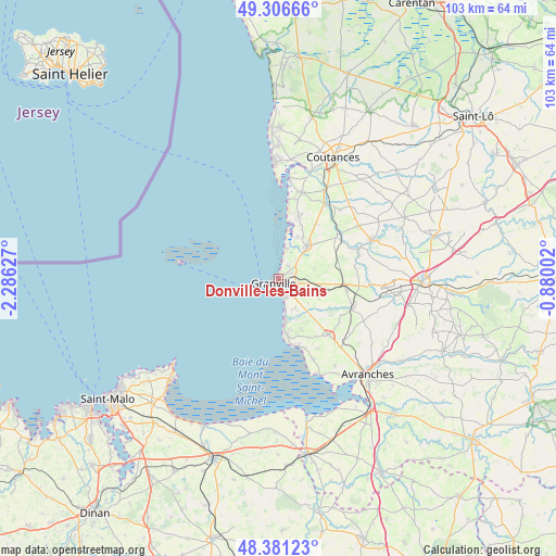 Donville-les-Bains on map