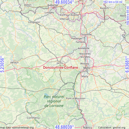 Doncourt-lès-Conflans on map