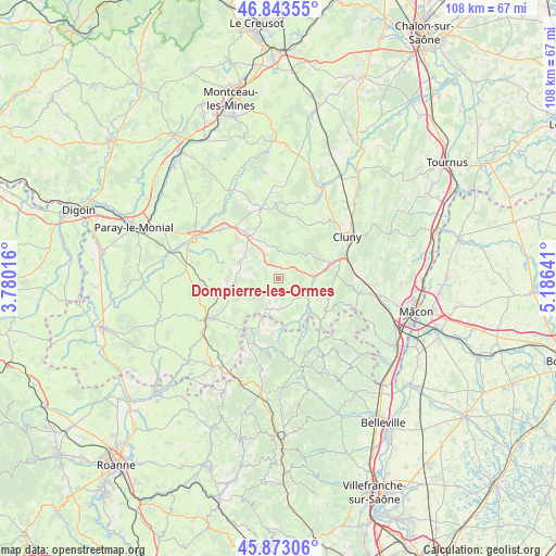 Dompierre-les-Ormes on map