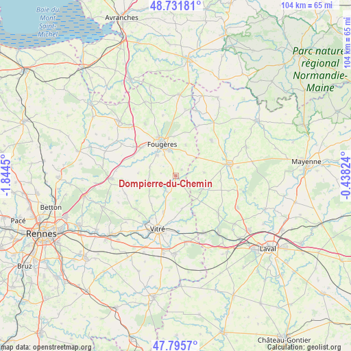 Dompierre-du-Chemin on map