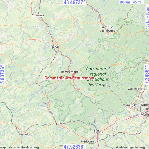 Dommartin-lès-Remiremont on map