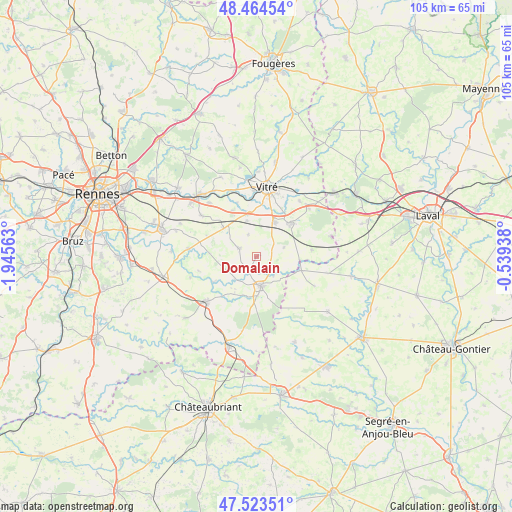 Domalain on map