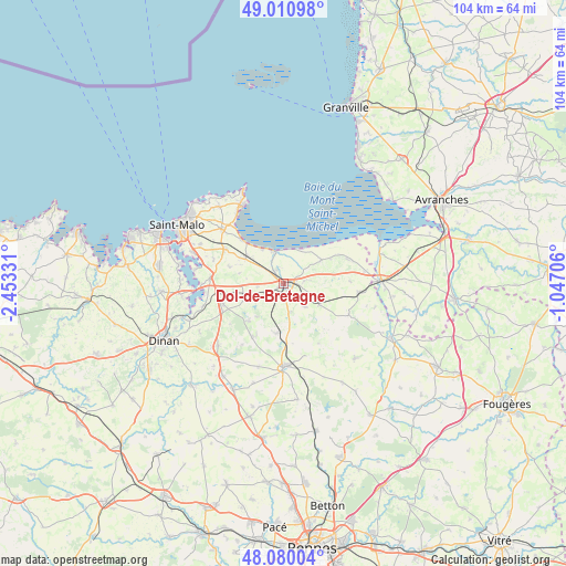 Dol-de-Bretagne on map