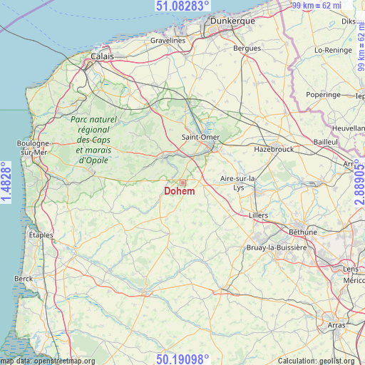 Dohem on map