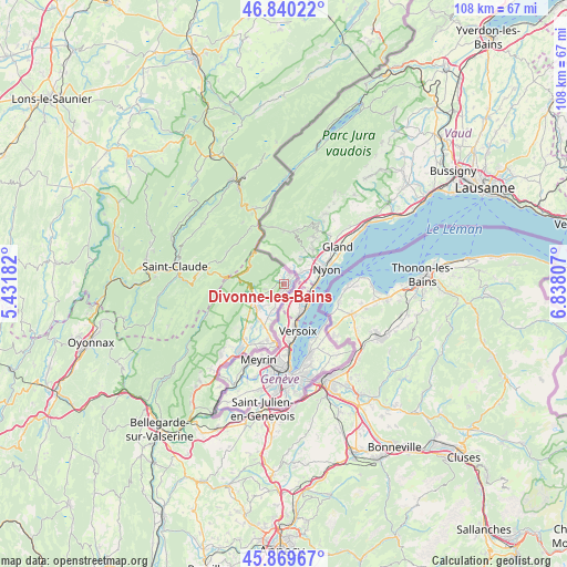 Divonne-les-Bains on map