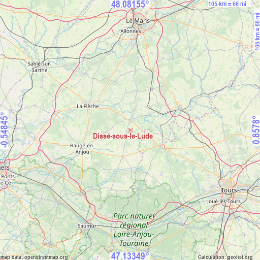 Dissé-sous-le-Lude on map