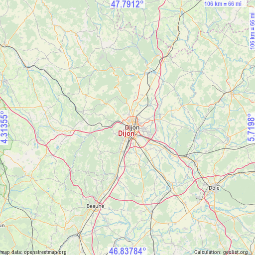 Dijon on map