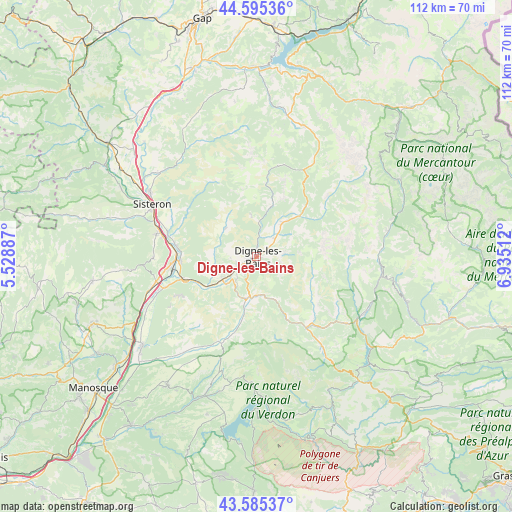 Digne-les-Bains on map
