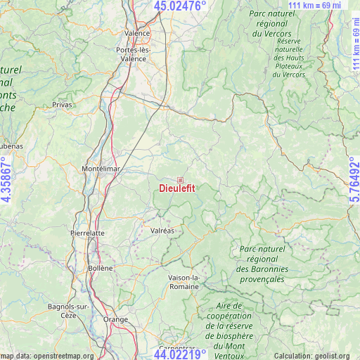 Dieulefit on map