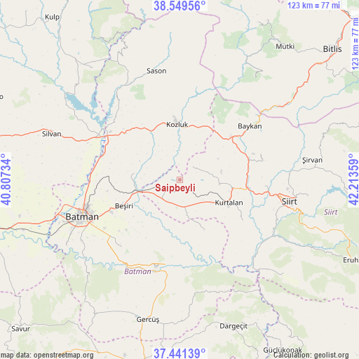 Saipbeyli on map