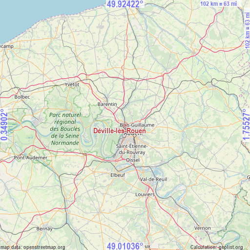 Déville-lès-Rouen on map