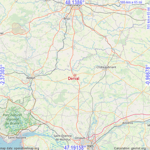 Derval on map