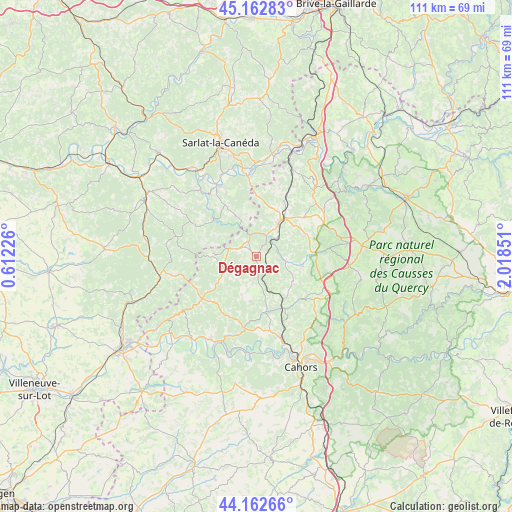 Dégagnac on map