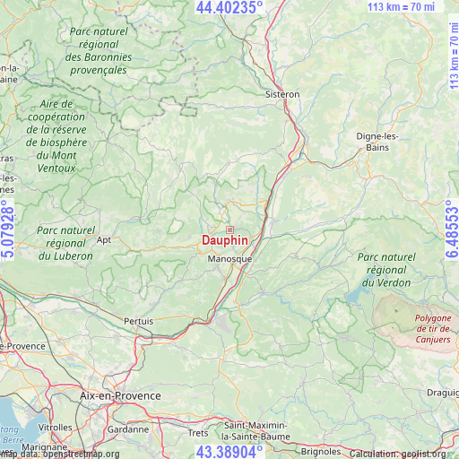 Dauphin on map