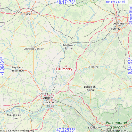 Daumeray on map