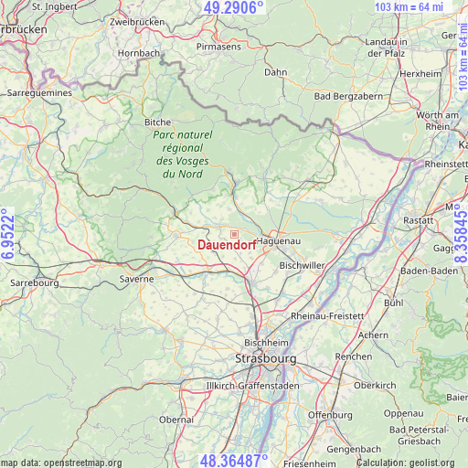Dauendorf on map