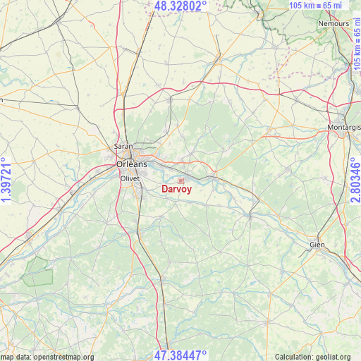 Darvoy on map