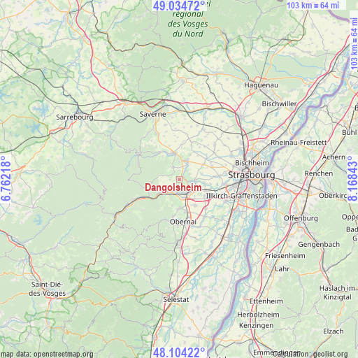 Dangolsheim on map