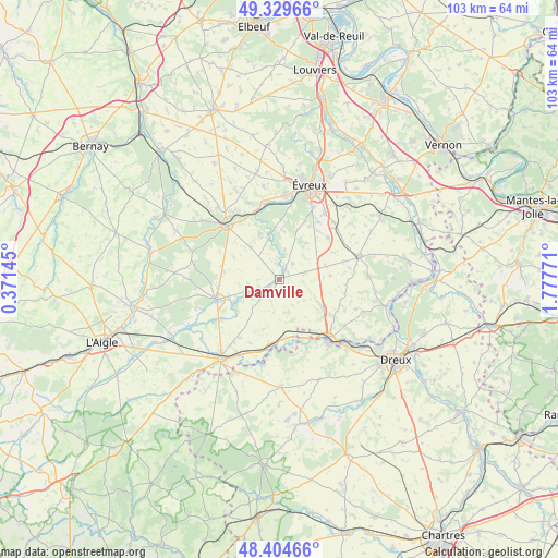 Damville on map
