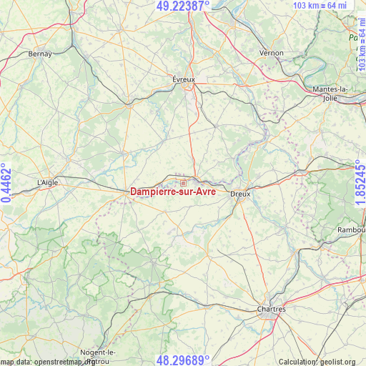Dampierre-sur-Avre on map