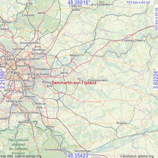 Dammartin-sur-Tigeaux on map