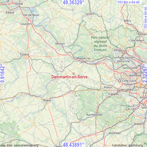 Dammartin-en-Serve on map