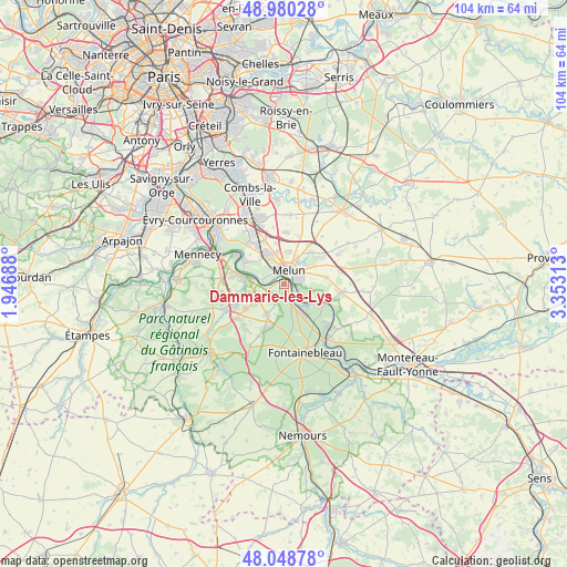 Dammarie-les-Lys on map