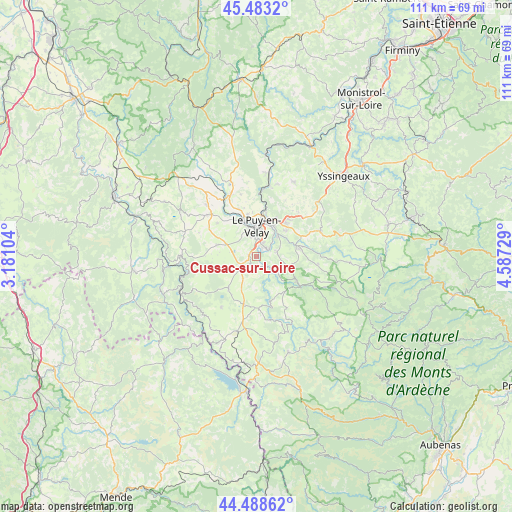 Cussac-sur-Loire on map