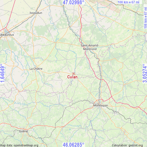 Culan on map