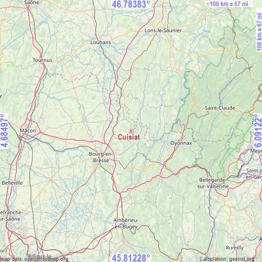 Cuisiat on map