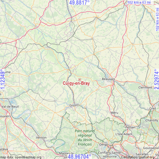Cuigy-en-Bray on map