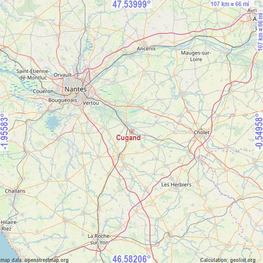 Cugand on map