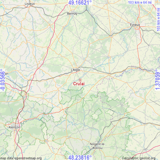 Crulai on map