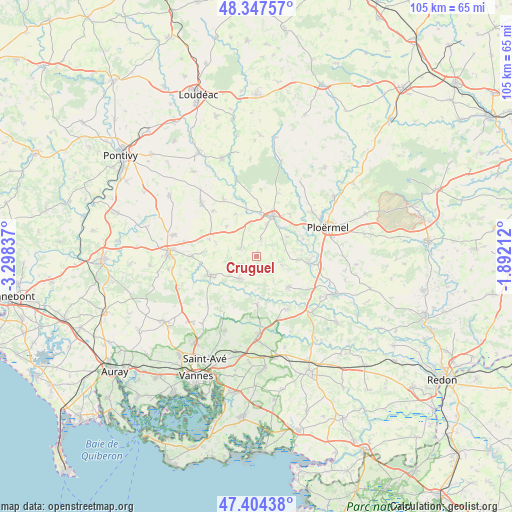 Cruguel on map