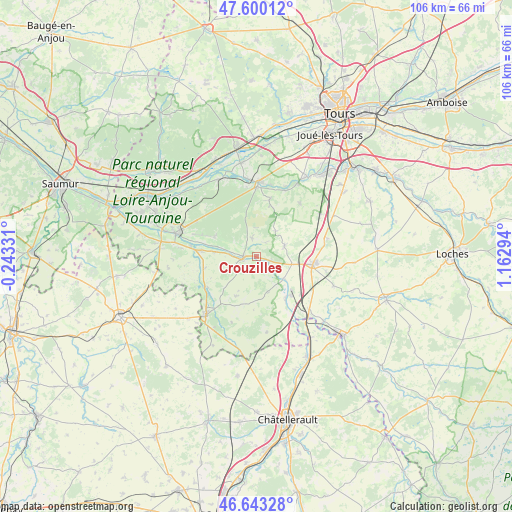 Crouzilles on map