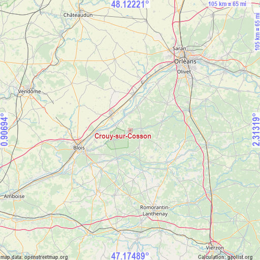 Crouy-sur-Cosson on map