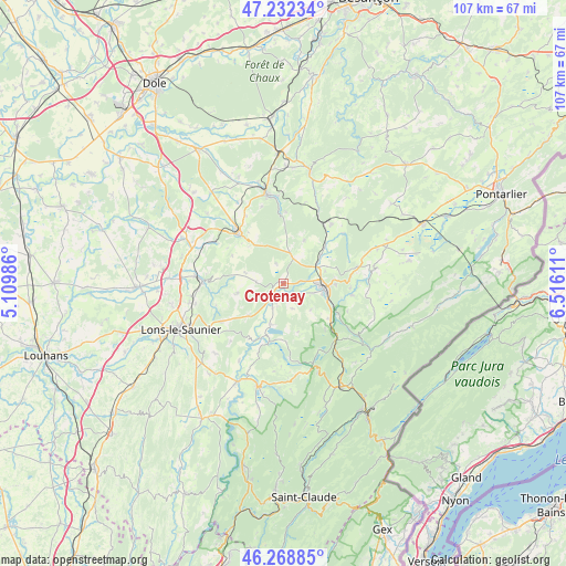 Crotenay on map