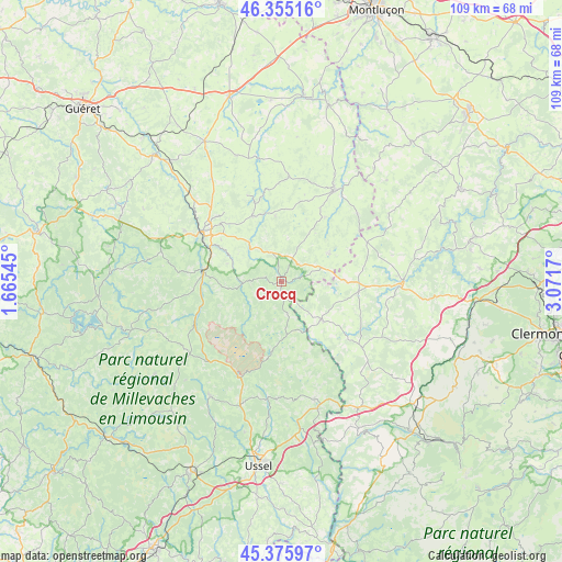 Crocq on map