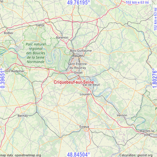 Criquebeuf-sur-Seine on map