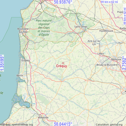 Créquy on map