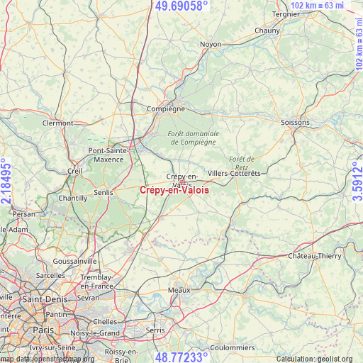 Crépy-en-Valois on map