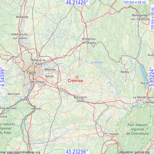 Crémieu on map